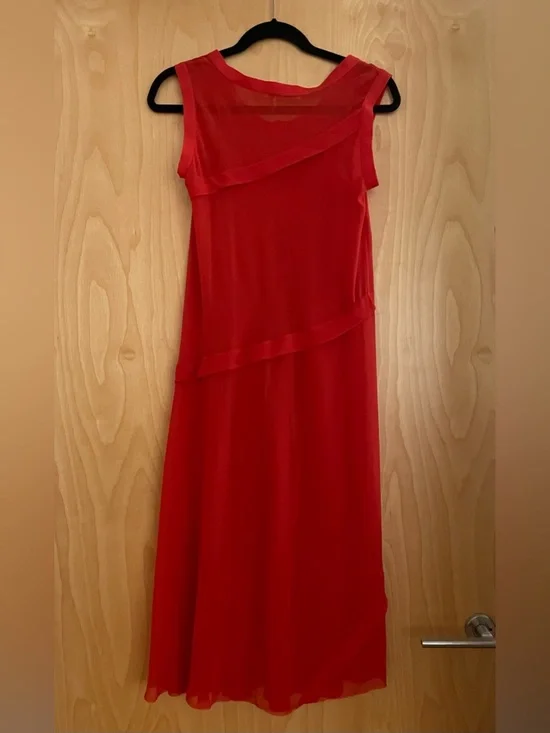 Acne Studios Red Semi Sheer Dress - Picture 2 of 6